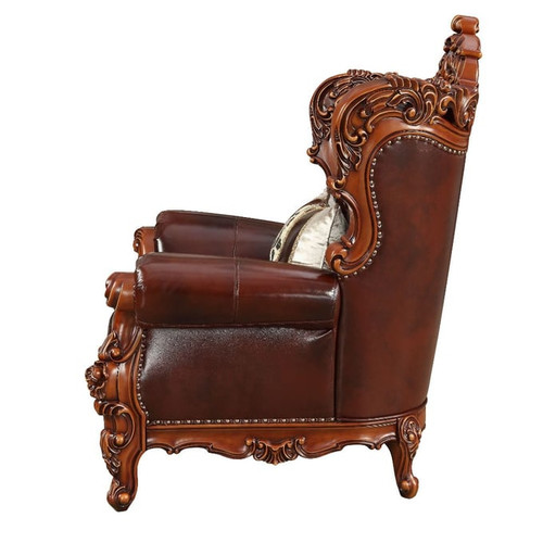 Acme Furniture Eustoma Cherry Walnut One Pillow Chair