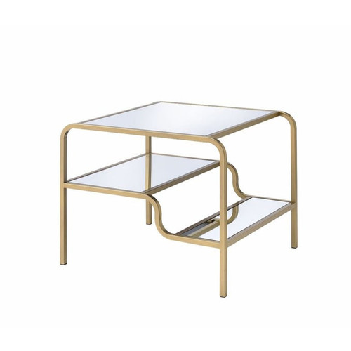 Acme Furniture Astrid Gold Mirrored End Table