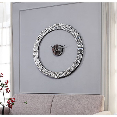 Acme Furniture Kachina Mirrored Round Wall Clock
