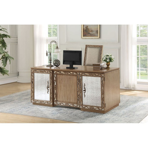 Acme Furniture Orianne Antique Gold Executive Desk