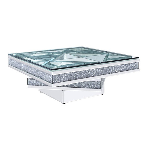 Acme Furniture Noralie Mirrored Clear Coffee Table