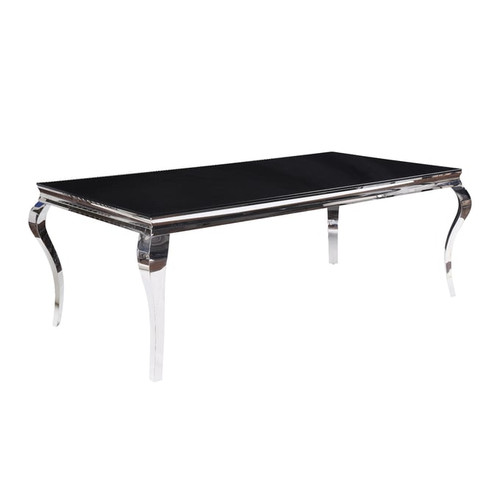 Acme Furniture Fabiola Clear Black Dining Table