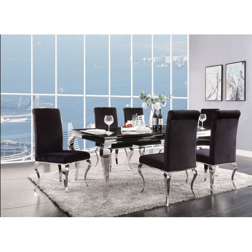 Acme Furniture Fabiola Clear Black Dining Table