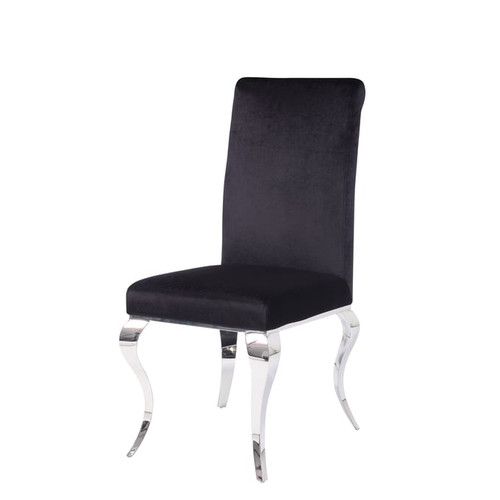 2 Acme Furniture Fabiola Black Stainless Steel Side Chairs