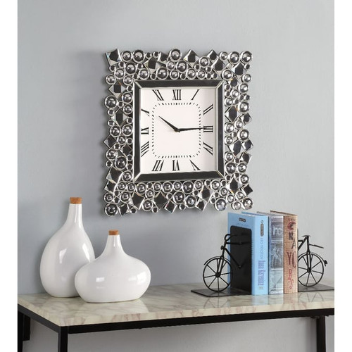 Acme Furniture Kachina Mirrored Square Wall Clock