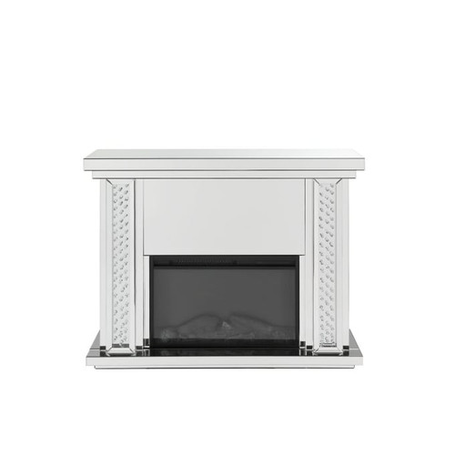 Acme Furniture Nysa Mirrored Fireplace