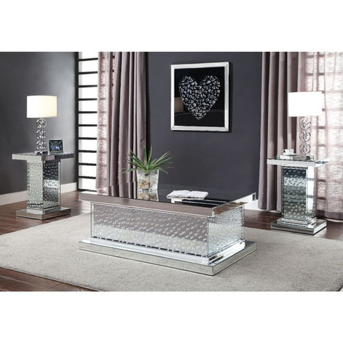 Acme Furniture Nysa Mirrored Rectangle Coffee Table