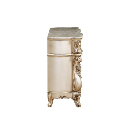 Acme Furniture Gorsedd Golden Ivory Marble Top Dresser