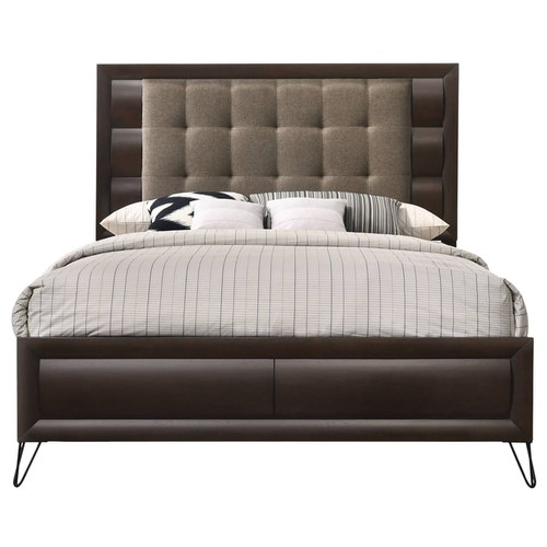 Acme Furniture Tablita Dark Merlot Wood Fabric Beds