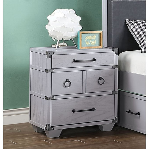 Acme Furniture Orchest Gray Three Drawers Nightstand