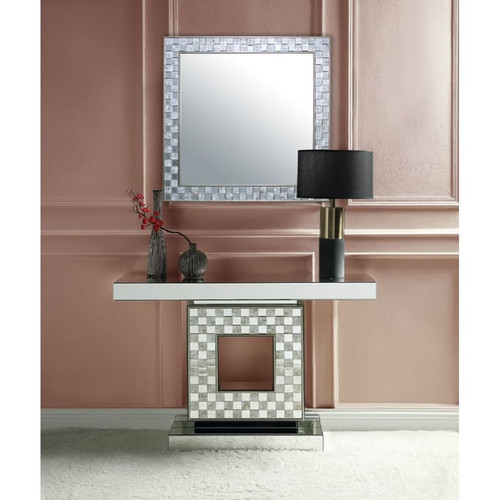Acme Furniture Nasa Mirrored Pearl Console Table