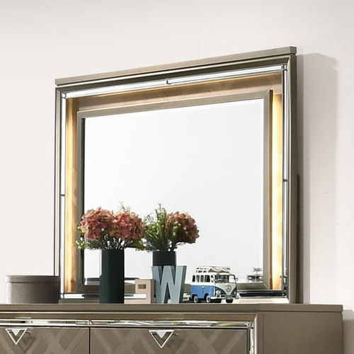 Acme Furniture Skylar Dark Champagne LED Mirror