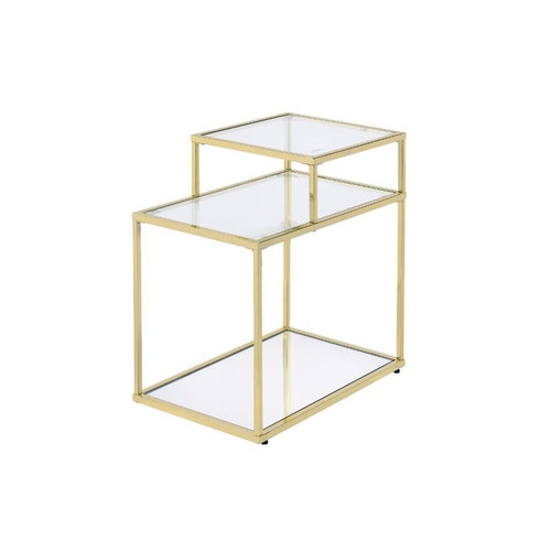 Acme Furniture Uchenna Clear Gold Side Table