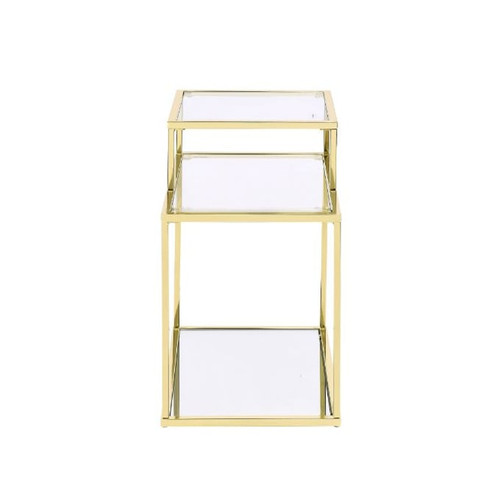 Acme Furniture Uchenna Clear Gold Side Table