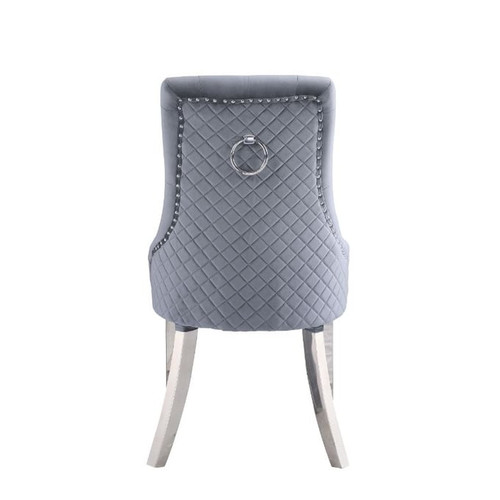 2 Acme Furniture Satinka Gray Side Chairs
