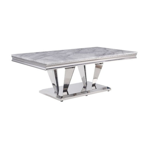 Acme Furniture Satinka Light Gray Silver Coffee Table