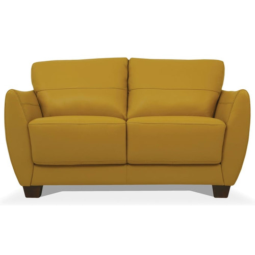 Acme Furniture Valeria Mustard Leather Loveseats