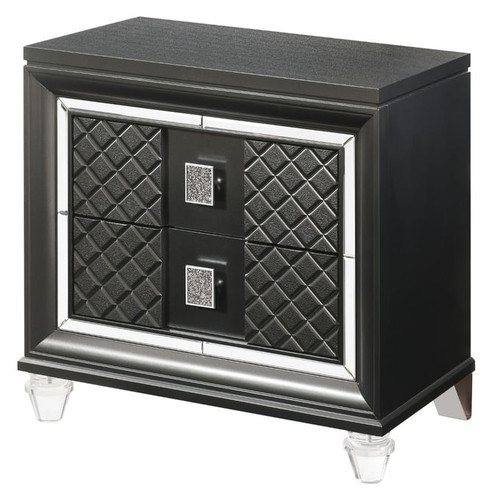 Acme Furniture Sawyer Metallic Gray Nightstand