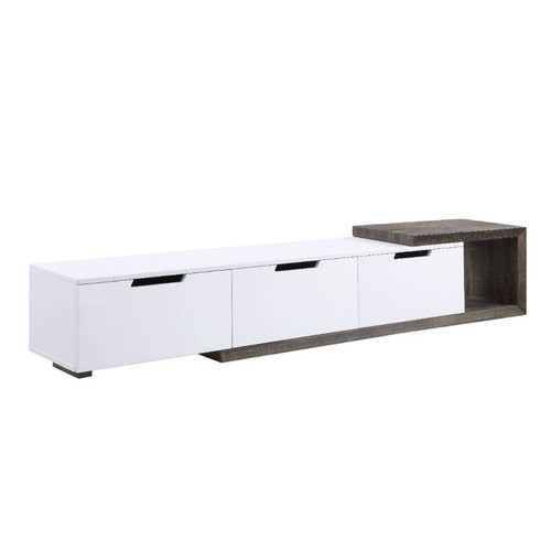 Acme Furniture Orion White Rustic Oak TV Stand
