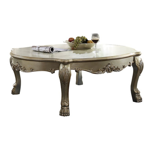 Acme Furniture Dresden II Gold Patina Bone Bowed Coffee Table