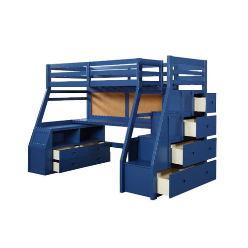 Acme Furniture Jason II Navy Blue Storage Twin Loft Bed