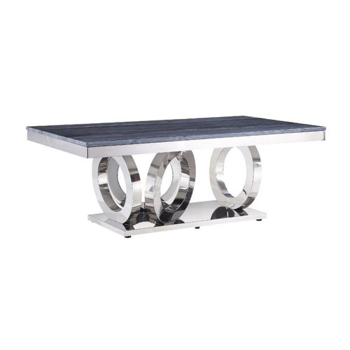 Acme Furniture Zasir Gray Mirrored Silver Coffee Table