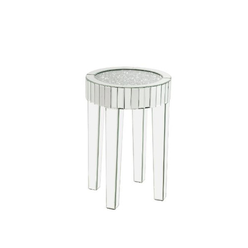 Acme Furniture Ornat Mirrored Round End Table