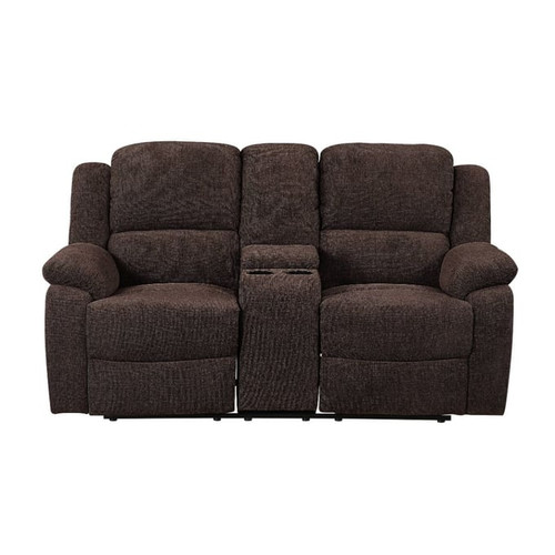 Acme Furniture Madden Brown Motion Loveseat With Console