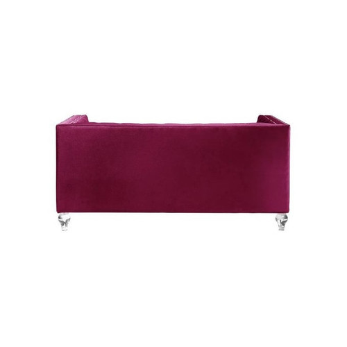 Acme Furniture Heibero Burgundy Loveseats with 2 Pillows