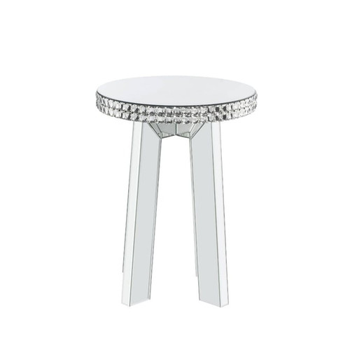 Acme Furniture Lotus Mirrored Round End Table