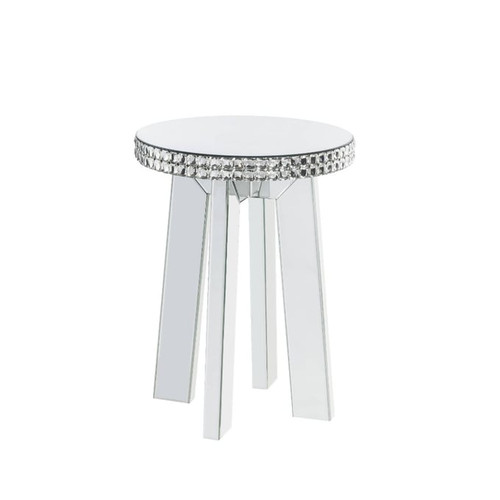 Acme Furniture Lotus Mirrored Round End Table