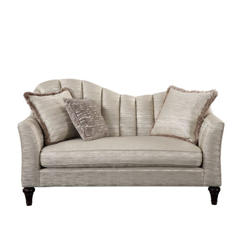 Acme Furniture Athalia Shimmering Pearl Three Pillows Loveseat