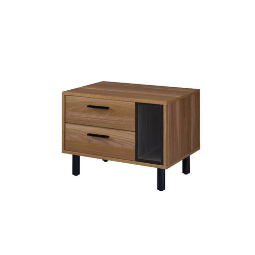 Acme Furniture Trolgar Brown Oak Black Accent Table