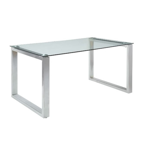 Acme Furniture Abraham Clear Chrome Dining Table