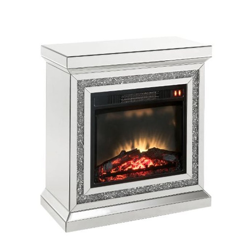 Acme Furniture Noralie Mirrored Mirror Fireplace
