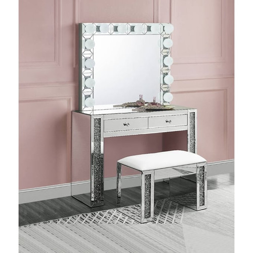 Acme Furniture Noralie Mirrored Rectangle Wall Decor with LED