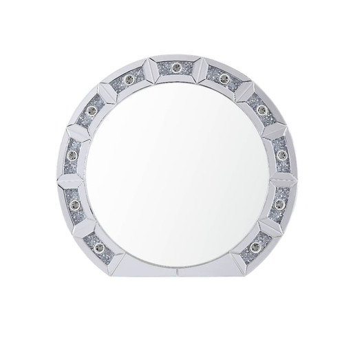 Acme Furniture Noralie Mirrored Round Wall Decor with LED