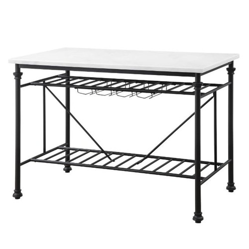 Acme Furniture Mera White Gray Kitchen Island