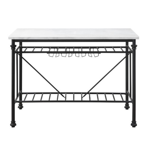 Acme Furniture Mera White Gray Kitchen Island