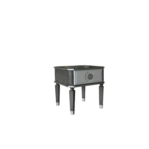 Acme Furniture House Beatrice Charcoal Light Gray End Table