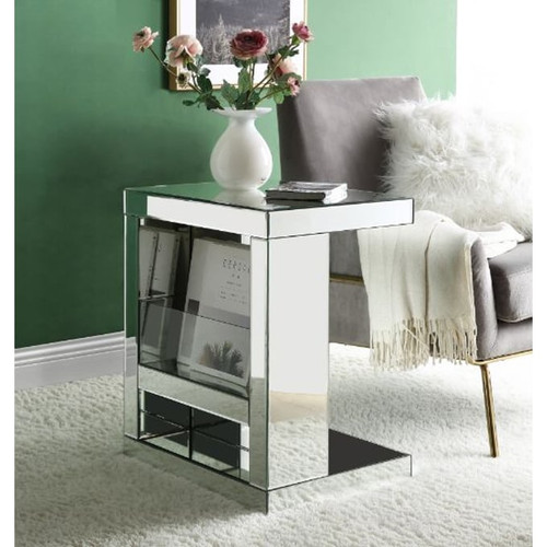Acme Furniture Meria Mirrored Accent Table