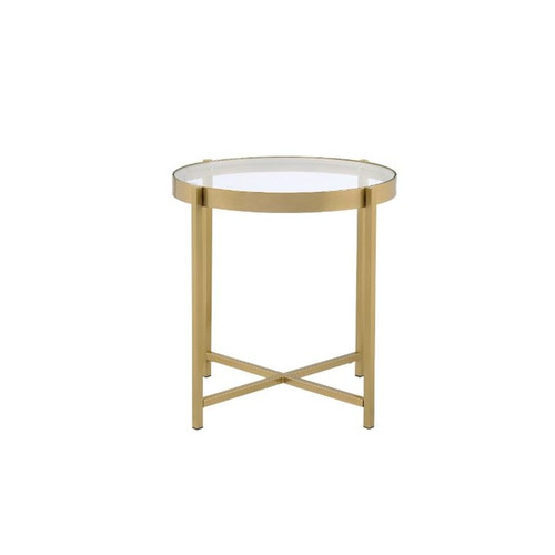 Acme Furniture Charrot Clear Gold End Table
