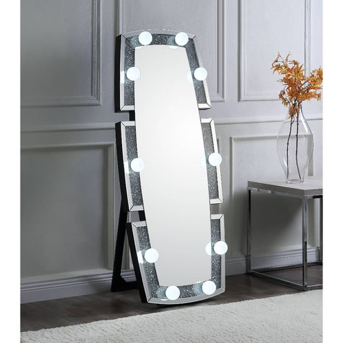 Acme Furniture Noralie Mirrored Glass Floor Mirror