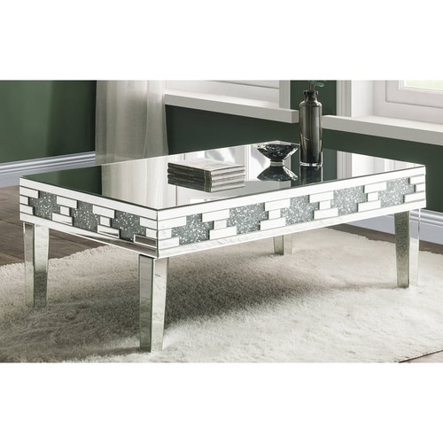 Acme Furniture Noralie Mirrored Square End Table