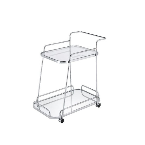 Acme Furniture Aegis Clear Chrome Serving Cart