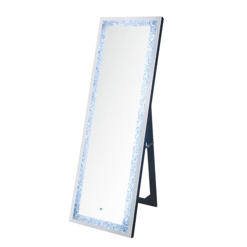 Acme Furniture Noralie Mirrored Floor Mirror with LED