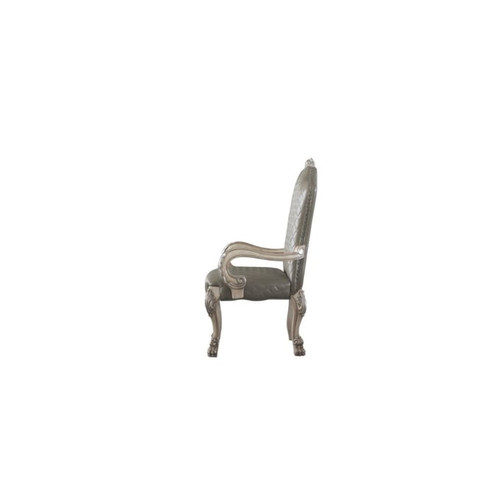 2 Acme Furniture Dresden Vintage Bone White Arm Chairs