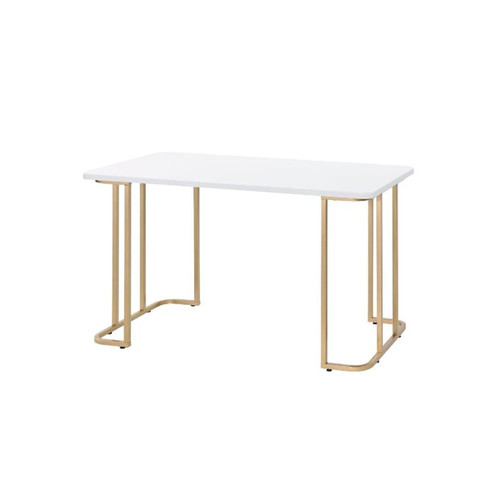 Acme Furniture Estie White Gold Writing Desk