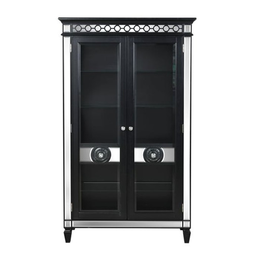 Acme Furniture Varian II Mirrored Black Sliver Curio