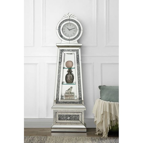 Acme Furniture Noralie Mirrored Grandfather Clock